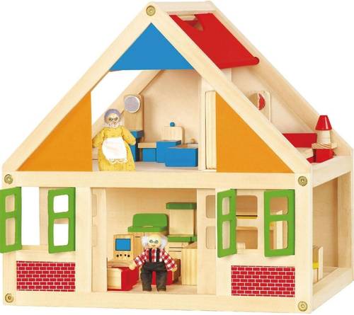 بيت دمى خشبي (للعب التخيلي وتنمية المهارات الاجتماعية)