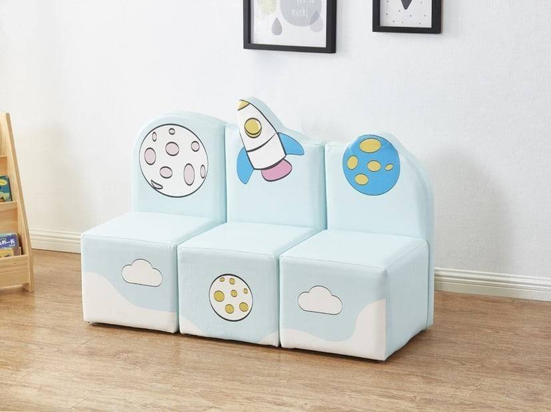 Light Blue Space Three-Seater Sofa