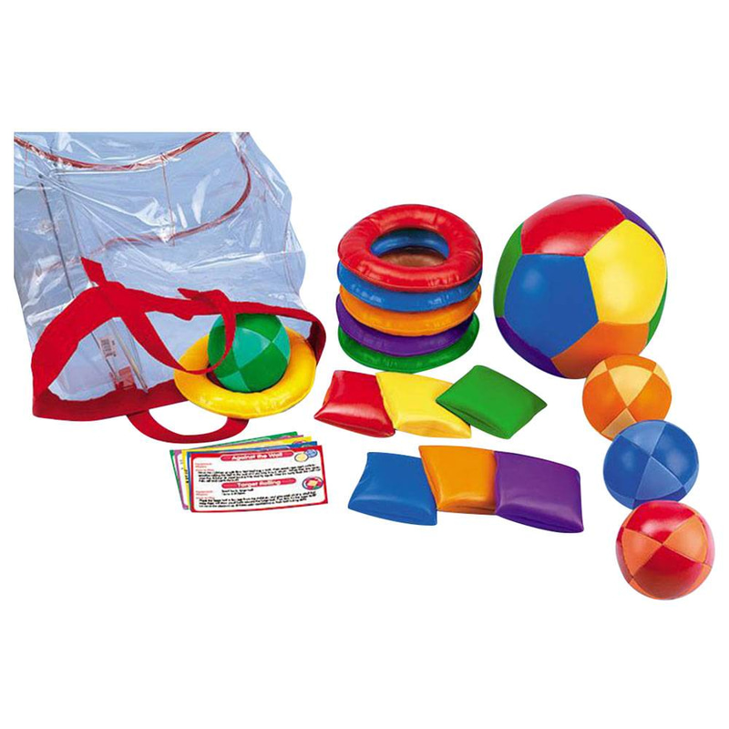 Soft And Safe Active Play Kit – 6 Rings, 6 Beanbags, 5 Balls, 5 Activity Cards