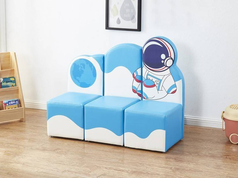 Light Blue Space Three-Seater Sofa