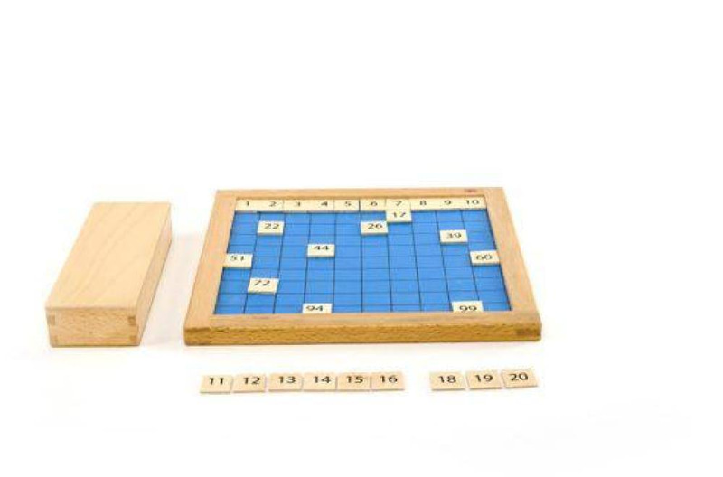 منتسورى لوحة المائة رقم  Hundred Board With Wooden Tiles