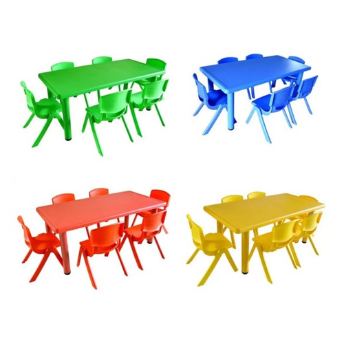 Single-Level Rectangular Plastic Table 120×60×50 cm