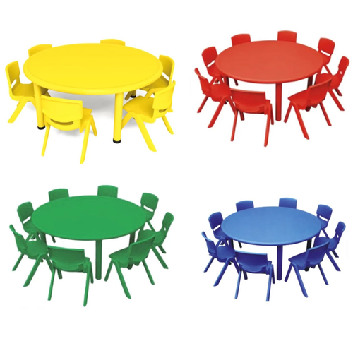 Single Level Round Plastic Table