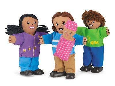 Soft & Poseable Hispanic Family – 5 Dolls (Squeezably Soft, Big Feet to Stand Alone, Bendable Arms, Legs & Torsos, Fathers Measure 5