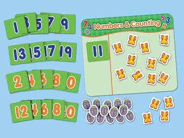 Magnetic Math Boards – Numbers & Counting (20 Numeral Magnets & 30 Picture Magnets for Counting 1-20)