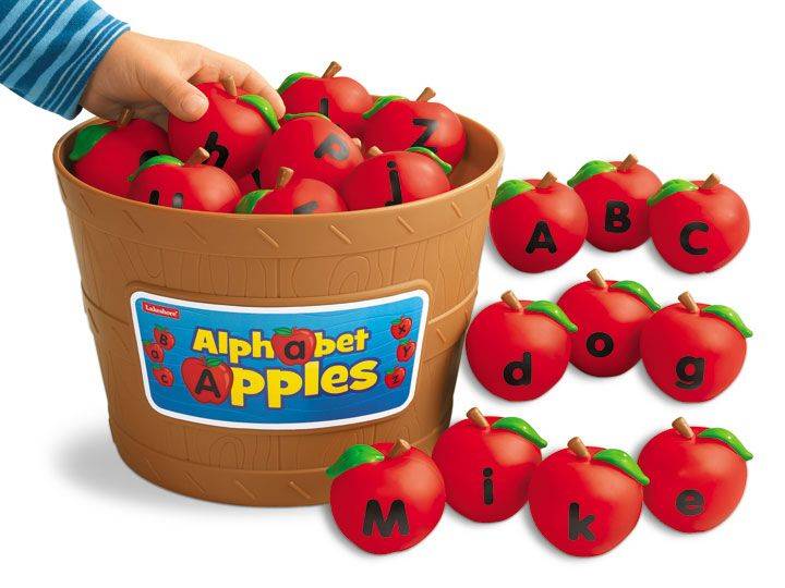 Alphabet Apples – 26 Apples (Uppercase on One Side, Lowercase on Other, Learn Letter Pairs and Sequence the Alphabet)