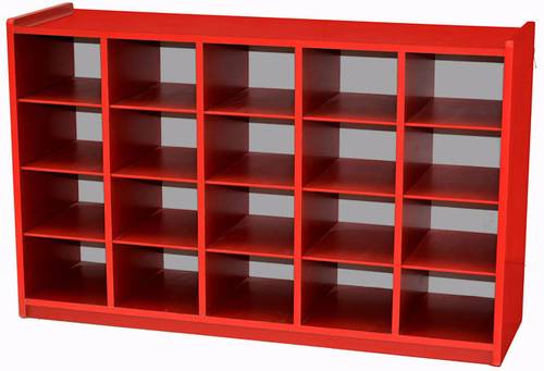 وحدة تخزين 20 فتحةلتنظيم الكتب والادوات -لون احمر- مقاس W 1200 x D 360 x H 800 mm.
