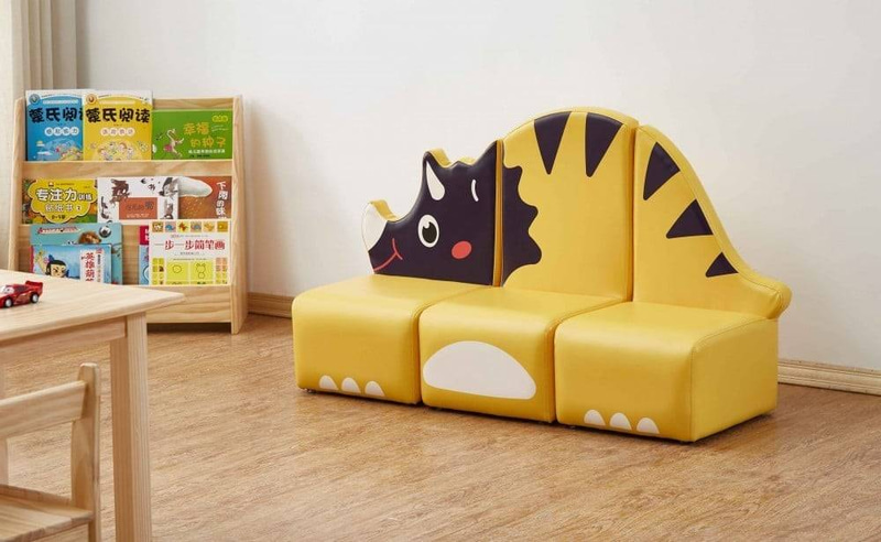 Yellow Dinosaur Three-Seater Sofa