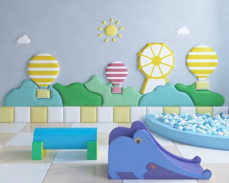 ديكور الحائط الكبير - مجموعة البالون 280 × 100 × 3 سم.