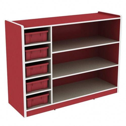 Rectangular 8-Compartment Storage Unit - Red
