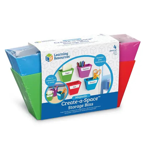 Magnetic Storage Boxes (Set of 4 - Green, Purple, Red, Blue)