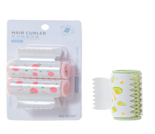 2pcs Hair Roller Roller with Graphic Handle