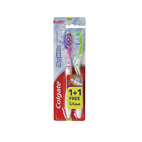 Colgate Max White Medium Toothbrush 1+1 Free