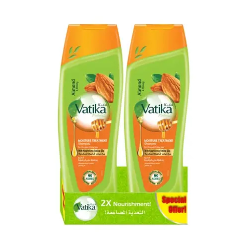 Vatika Honey & Almond Shampoo for Dry Curly Hair 2x350ml