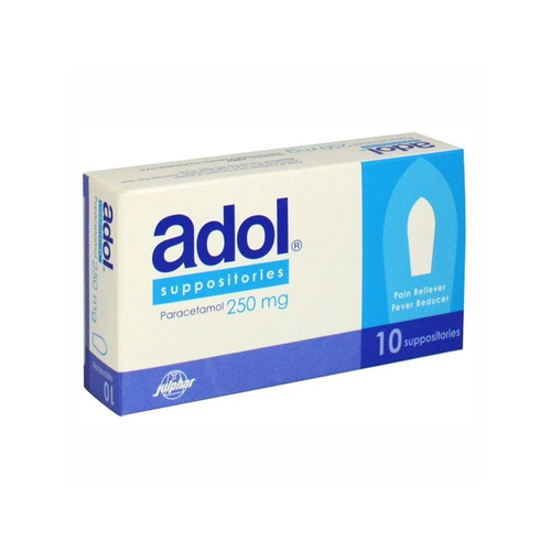 Adol Paracetamol 250mg Suppositories 10 Count