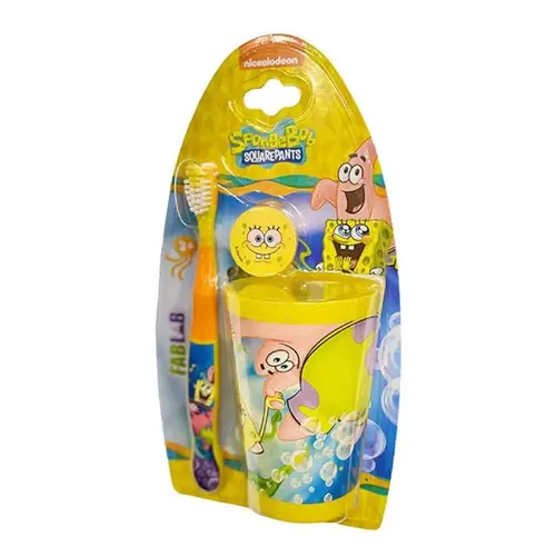 Fab Lab SpongeBob Toothbrush with Cover & Cup 2504