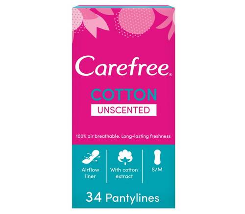 Carefree Cotton Feel Regular Panty Liners 34 Pads
