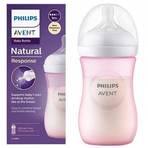 Philips Avent Natural Baby Bottle Pink 260ml