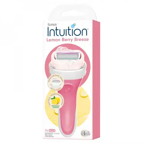 Schick Intuition Lemon Berry Breeze Razor - A Handle + 2 Heads