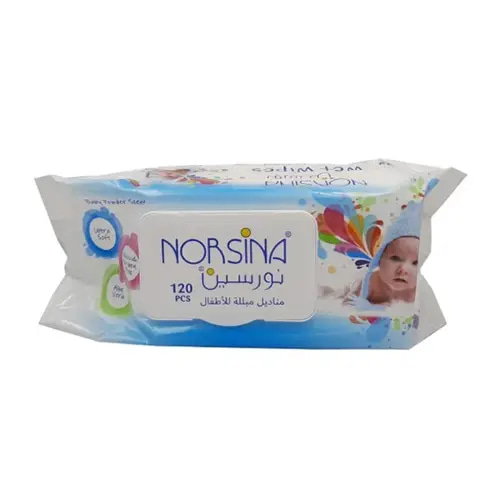 Norsina Blue Butterfly Wet Wipes 120 Sheets