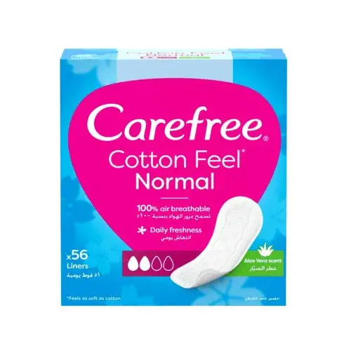 Carefree Daily Liners with Cotton Extract and Aloe Vera Medium 56 Pads