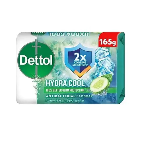 Dettol Hydra Cool Antibacterial Soap, Fresh Cucumber Scent 165g x 6