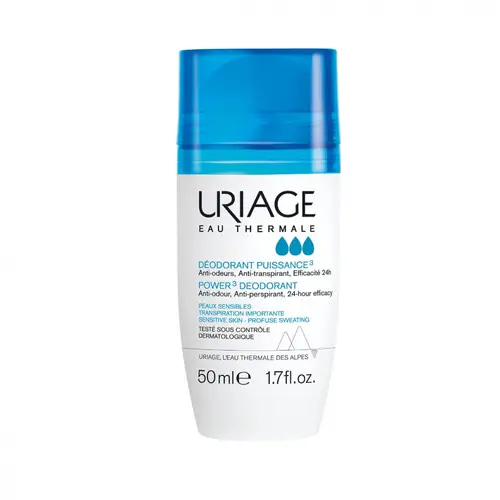 Uriage Triple Action Deodorant Roll-On Alcohol Free for Intense Perspiration - 50 ml