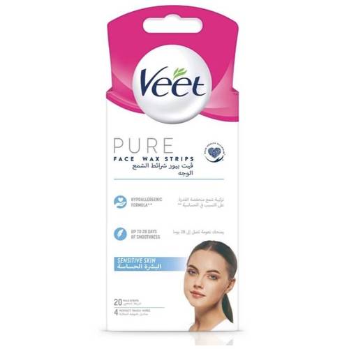 Veet Pure Facial Wax Strips - 20 Strips