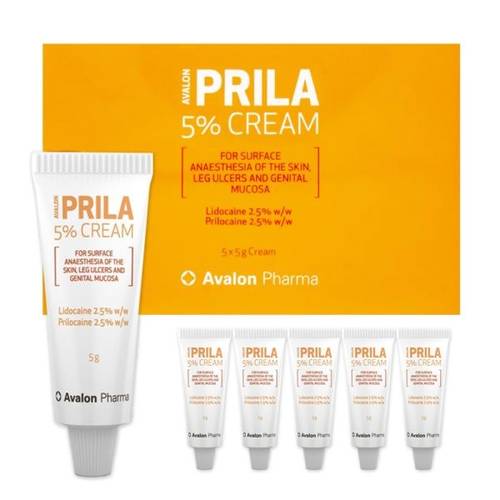 Avalon Prila 5% Cream - Topical Anesthetic 5x5 g - 1 Pack