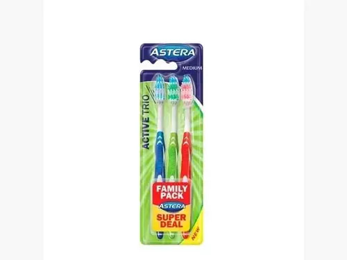 Astera Active Trio Toothbrush Medium 3 Pieces
