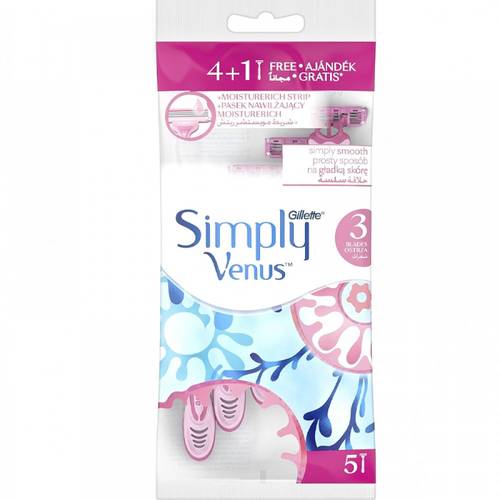 Gillette Simply Venus 3-Blade Women's Razor Blades 4+1