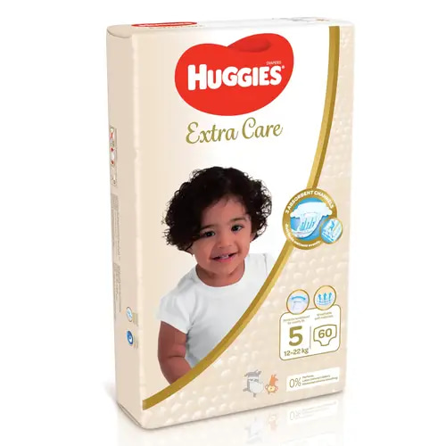 Huggies Premium Care Diapers, Size 5, 12-22 kg, Jumbo Pack, 60 Count