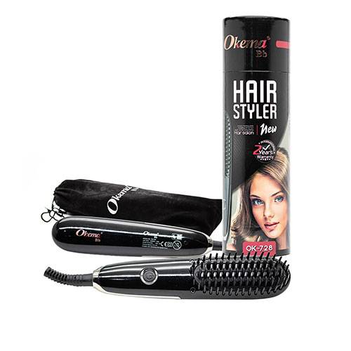 OKEMA Mini Thermal Hair Straightening Brush OK-728
