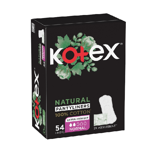 Kotex Natural Cotton Panty Liners - 54 Count