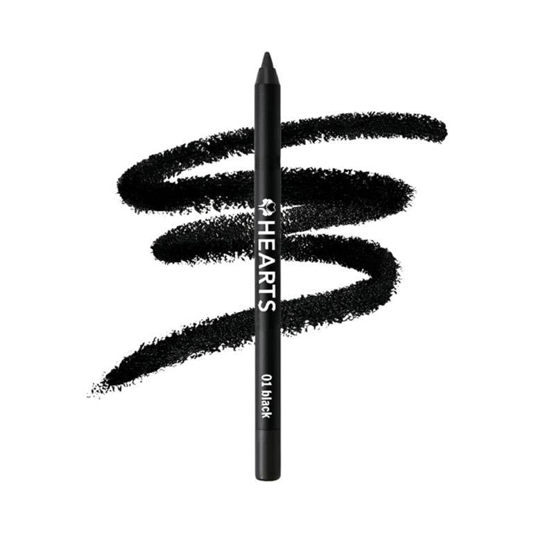 Hearts Waterproof Eyeliner Pencil Black 01 1.2g