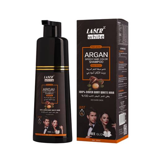 Laser White Hair Color Shampoo Dark Brown Black 200ml
