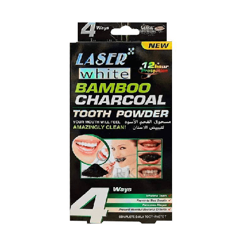 Laser White Charcoal Black Tooth Whitening Powder - 20gm
