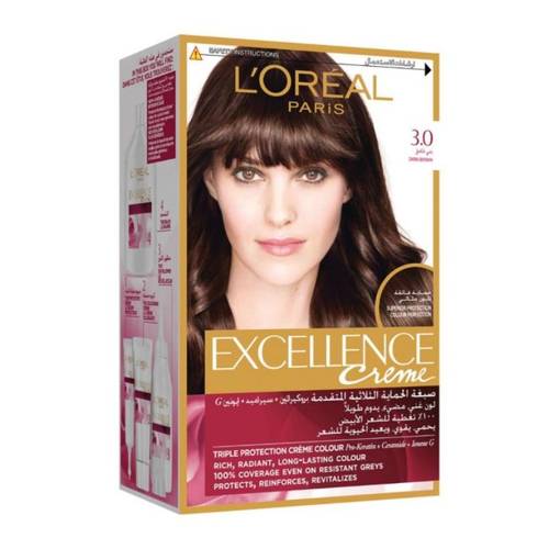 L'Oréal Paris Excellence Creme Hair Color 3.0 Dark Brown