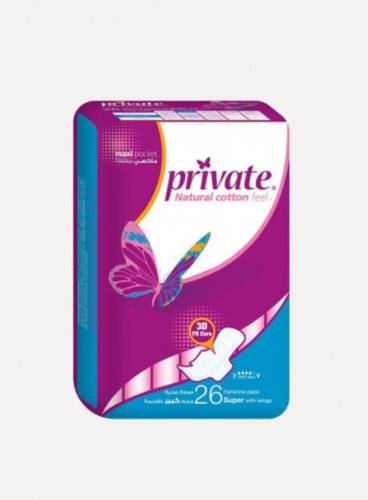 Private Sanitary Pads Large with Wings - 26 Pads