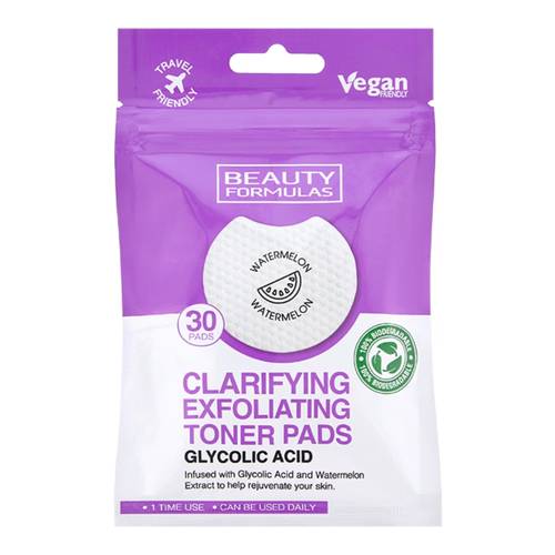Beauty Formulas Glycolic Acid Exfoliating Toner Pads 30 Pads