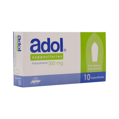 Adol 500mg Suppositories 10 Count