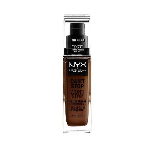 NYX 24HR Full Coverage Liquid Foundation Matte Finish Waterproof 22.5 Warm Walnut