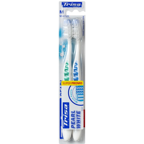 تريزا فرشاة اسنان بيرل وايت بشعيرات متوسطة 1+1 مجانا