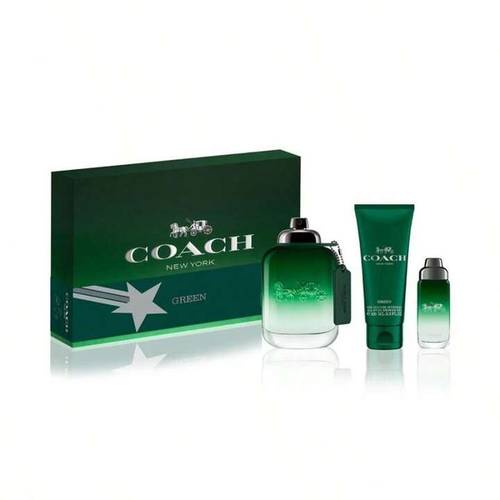Coach Green Men's Eau de Toilette 3 Piece Gift Set