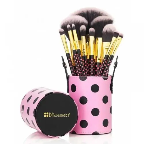 BH Cosmetics Pink A Dot Brush Set - 11 Pieces