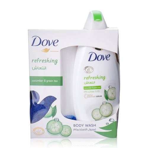Dove Body Wash with Puff Refreshing Cucumber & Green Tea 250ml