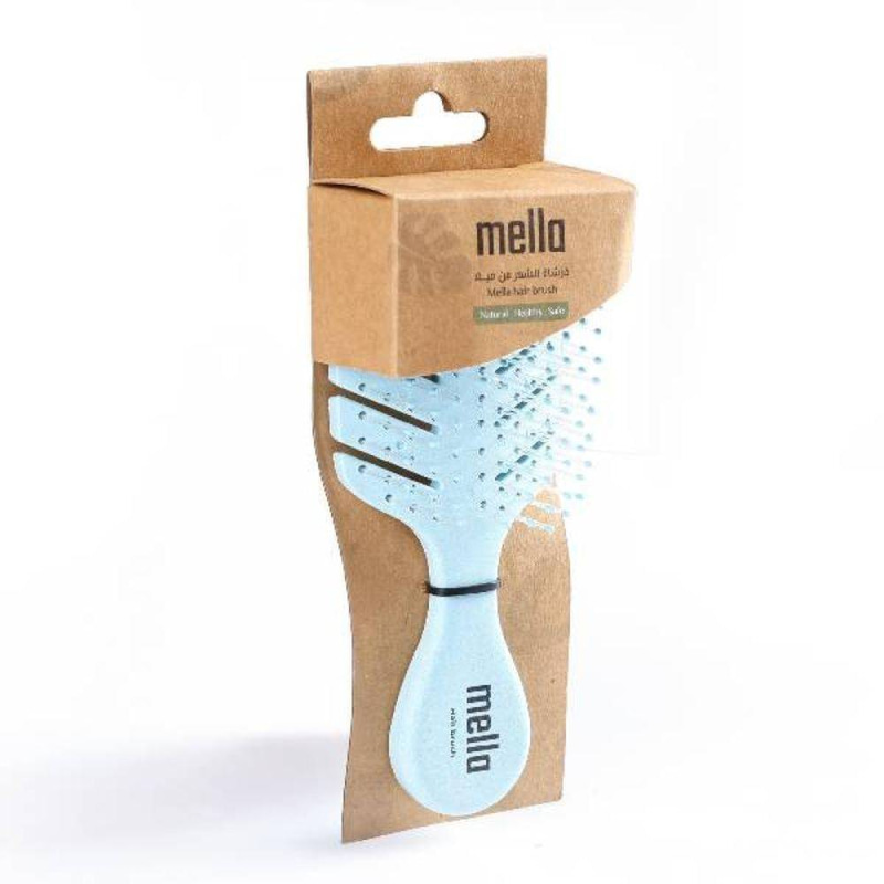 Mella Small Natural Fiber Detangling Hair Brush Light Blue