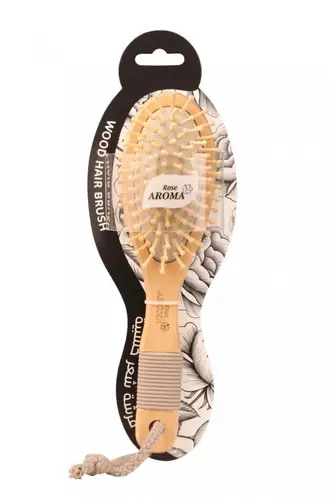 Rose Aroma Wooden Hair Brush 4738