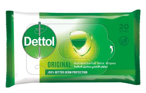 Dettol Original Antibacterial Skin & Surface Wipes 20 Count