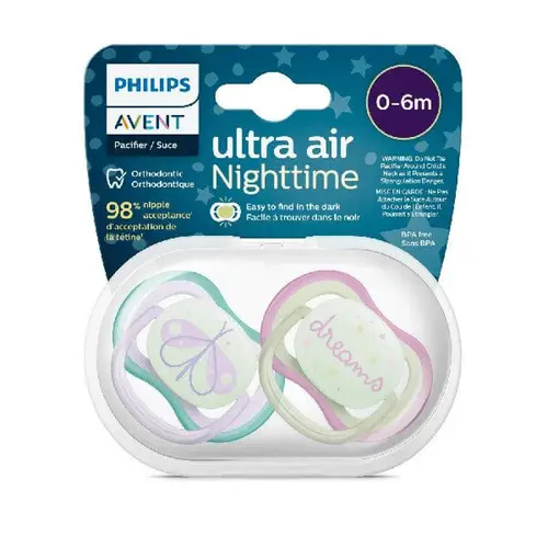 Philips Avent Ultra Air Night Soother 0-6m 2pcs